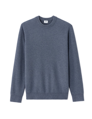 100% cotton crew neck sweater - BLUE STONE