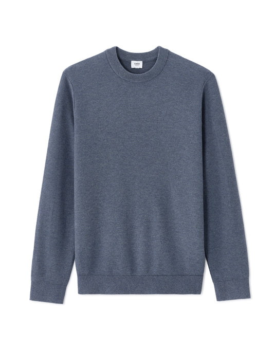 100% cotton crew neck sweater - BLUE STONE