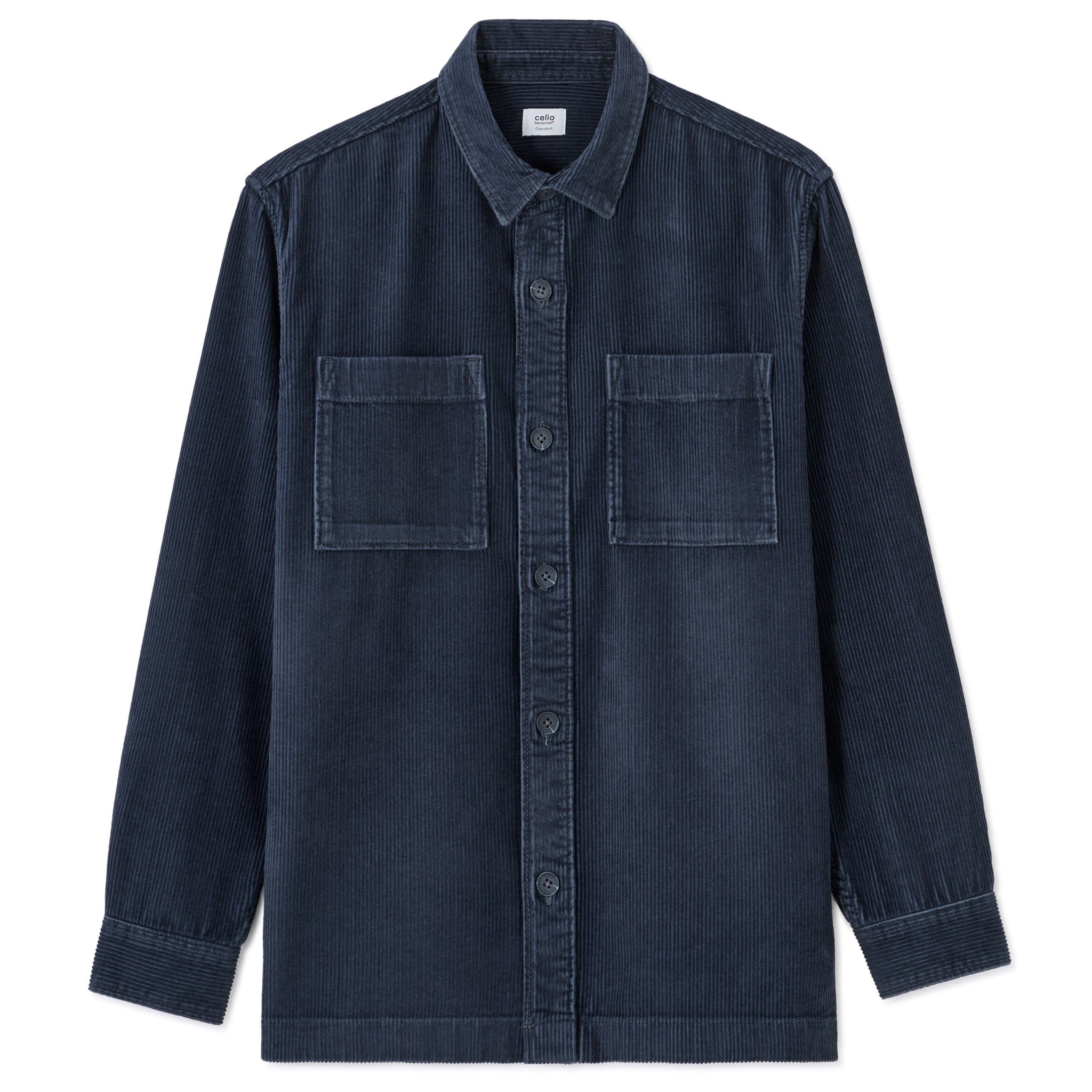 100% Cotton Corduroy Overshirt - Navy