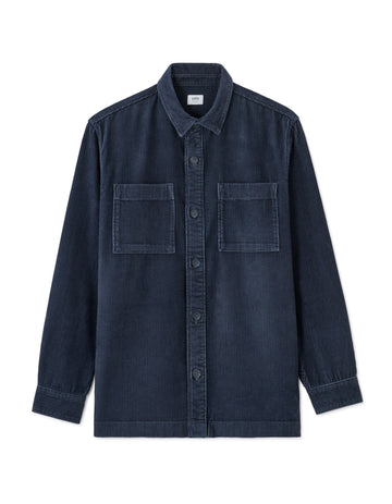 100% Cotton Corduroy Overshirt - Navy