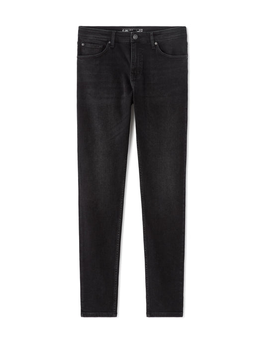 C.25 slim stretch cotton jeans - 3 lengths - black