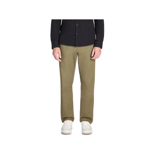 Straight Stretch Cotton Chino Pants - Olive
