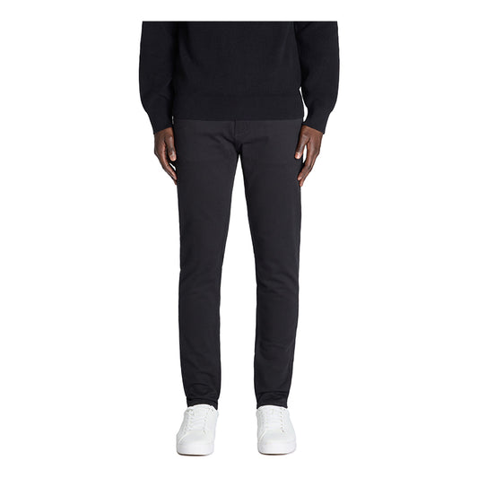 100% Stretch Cotton Slim Pants - Black