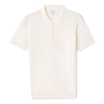 Regular-Fit 100% Cotton Textured Knit Polo Shirt - Beige