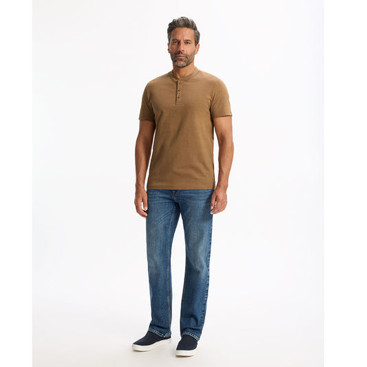 100% Cotton Straight Neck T-Shirt - Brown