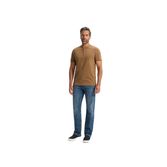 100% Cotton Straight Neck T-Shirt - Brown