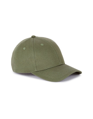 Plain 100% cotton cap - khaki