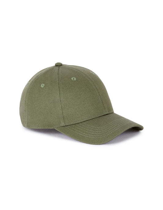 Plain 100% cotton cap - khaki
