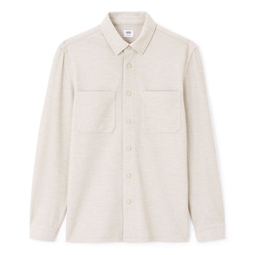 Textured 2-Pocket Overshirt - Beige