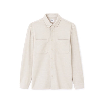 Textured 2-Pocket Overshirt - Beige