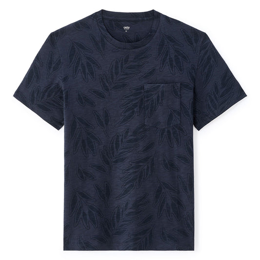 Straight Round Neck T-Shirt 100% Cotton - Navy