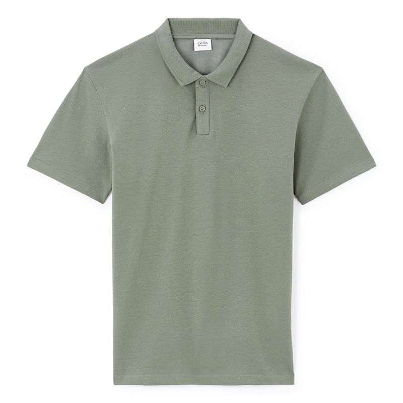 Regular Cotton Blend Polo Shirt - Khaki