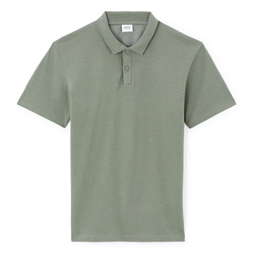 Regular Cotton Blend Polo Shirt - Khaki