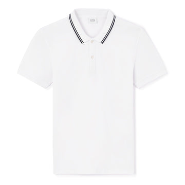 Slim Stretch Cotton Polo Shirt - White