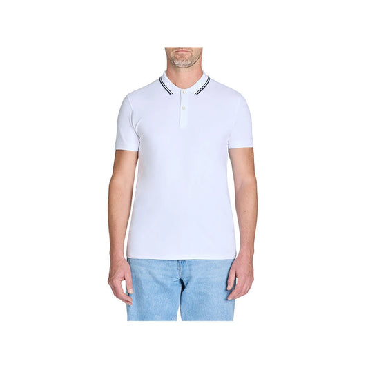 Slim Stretch Cotton Polo Shirt - White