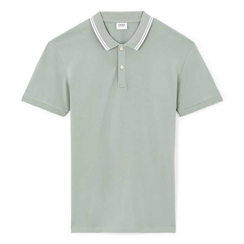 Slim Stretch Cotton Polo Shirt - Gray