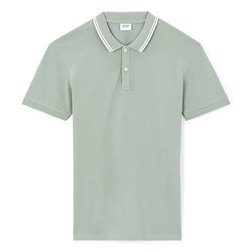 Slim Stretch Cotton Polo Shirt - Gray