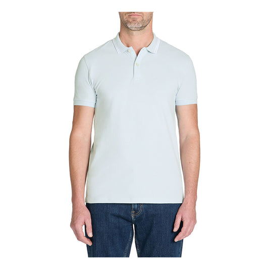 Slim Stretch Cotton Polo Shirt - Light Blue