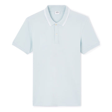 Slim Stretch Cotton Polo Shirt - Light Blue