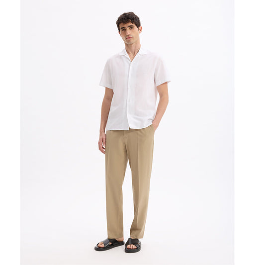 Regular Linen And Cotton Shirt - White