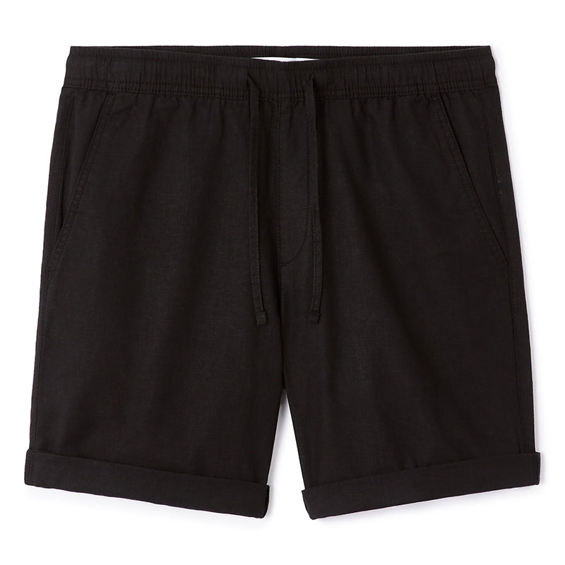 Linen And Cotton Bermuda Shorts - Black