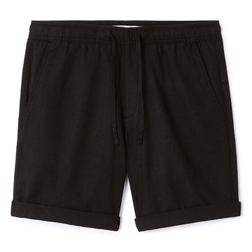 Linen And Cotton Bermuda Shorts - Black