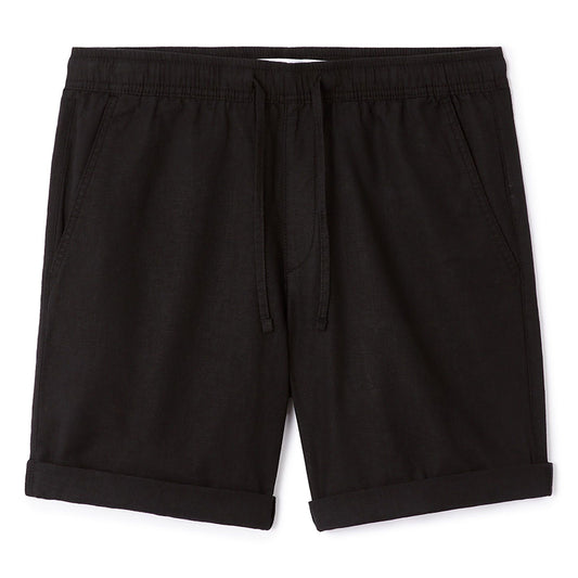Linen And Cotton Bermuda Shorts - Black