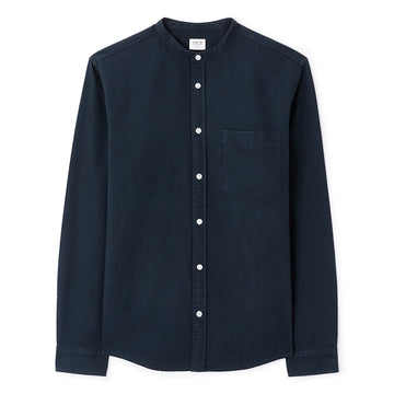 Regular Fit Mandarin Collar Shirt In Oxford Cotton