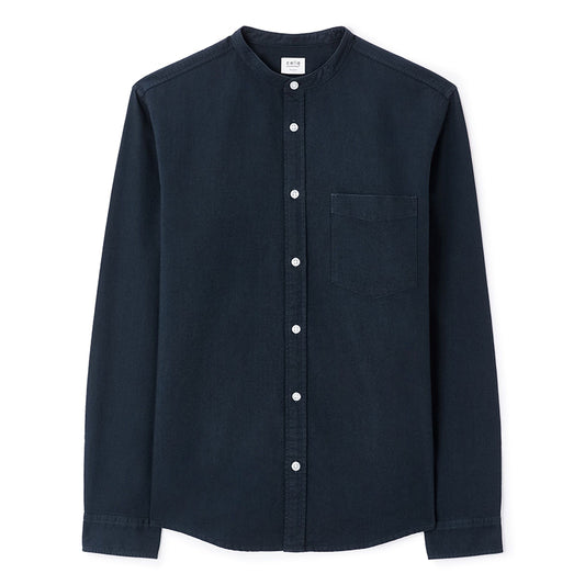 Regular Fit Mandarin Collar Shirt In Oxford Cotton