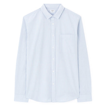 Regular Striped Shirt 100% Cotton - Blue