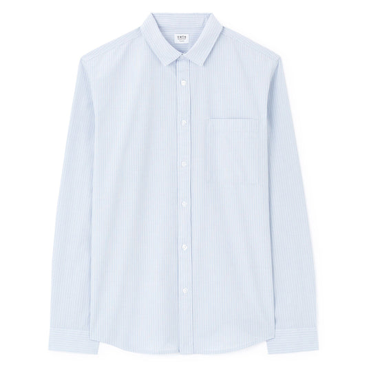 Regular Striped Shirt 100% Cotton - Blue