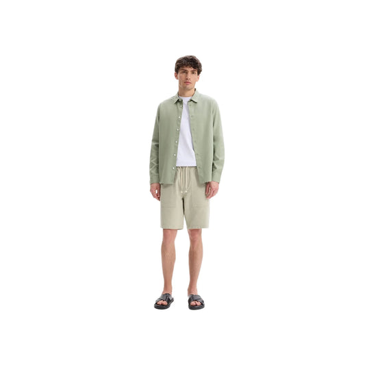 Regular-Fit Viscose Cotton Shirt - Khaki