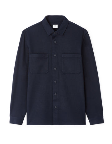 Textured Overshirt With 2 Pockets