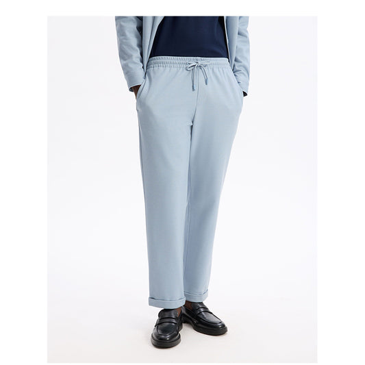 100% Stretch Cotton Slim Pants - Light Blue