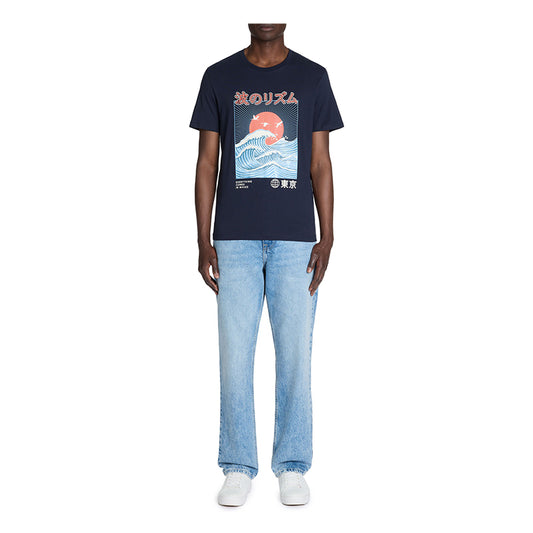Straight Round Neck T-Shirt 100% Cotton - Navy