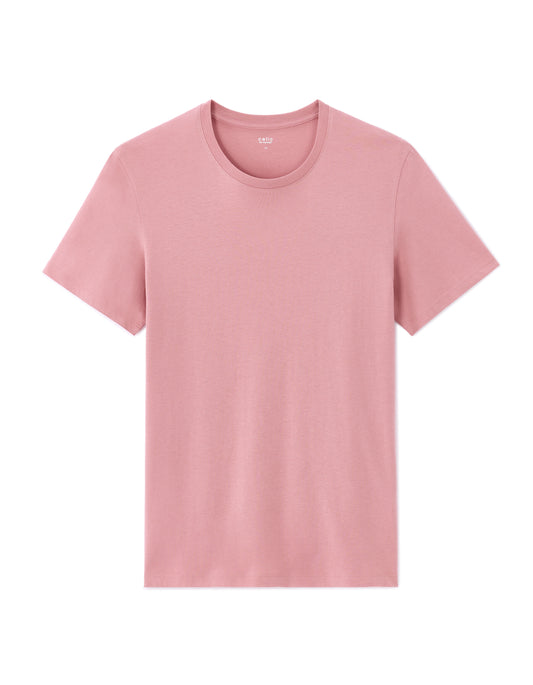 Regular round neck T-shirt 100% cotton - Dusty pink