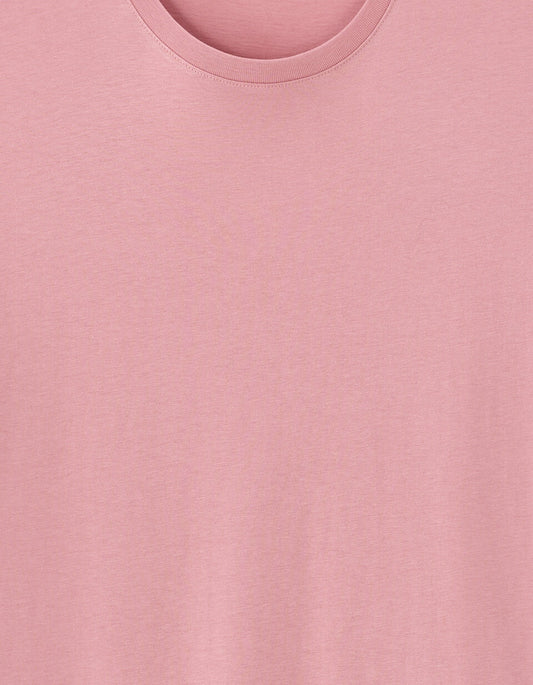 Regular round neck T-shirt 100% cotton - Dusty pink
