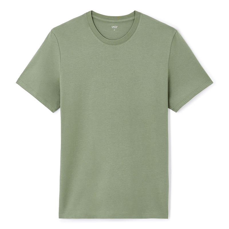 Straight Round Neck T-Shirt 100% Cotton - Light Khaki