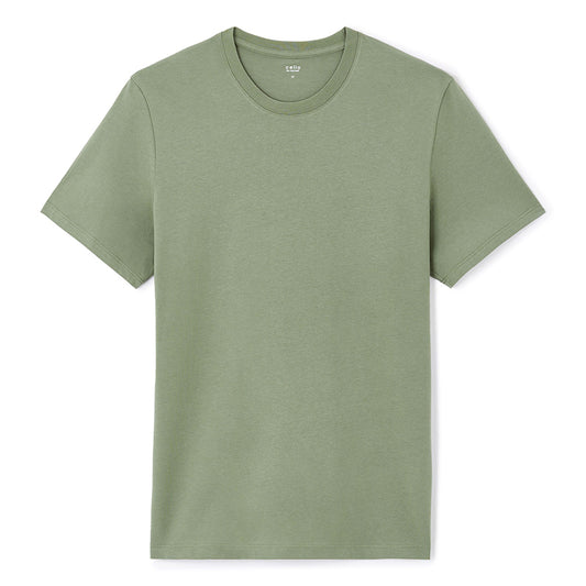 Straight Round Neck T-Shirt 100% Cotton - Light Khaki
