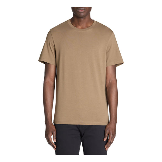 100% Cotton Crew Neck Straight T-Shirt - Taupe
