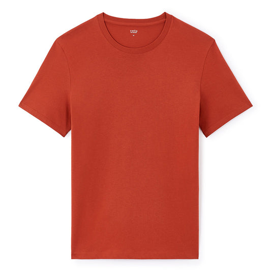Straight Round Neck T-Shirt 100% Cotton - Red