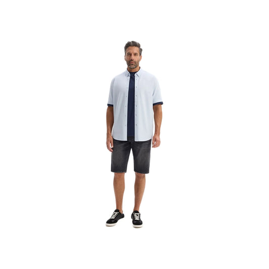 Stretch Cotton Denim Bermuda Shorts - Black