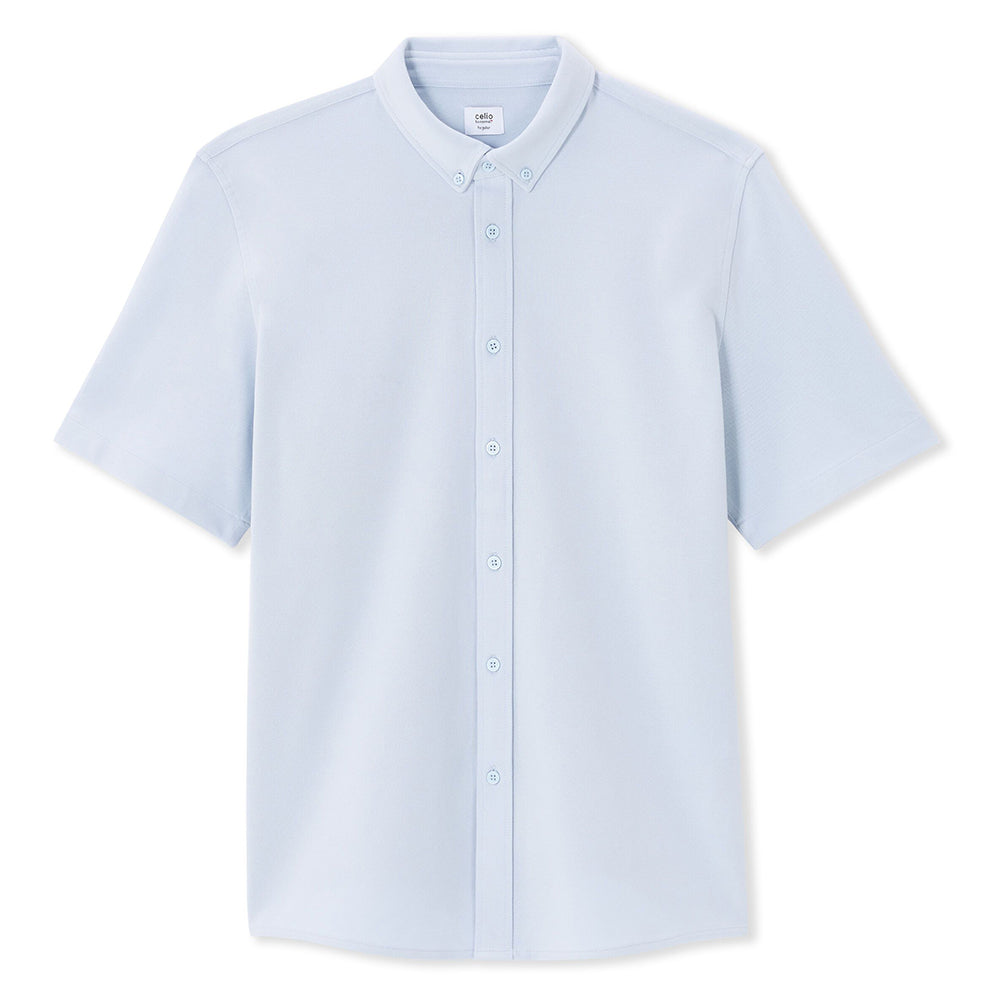 Regular Jersey Pique Shirt - Blue