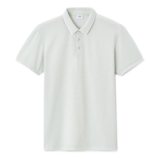 Regular Cotton Blend Polo Shirt - Mineral Green