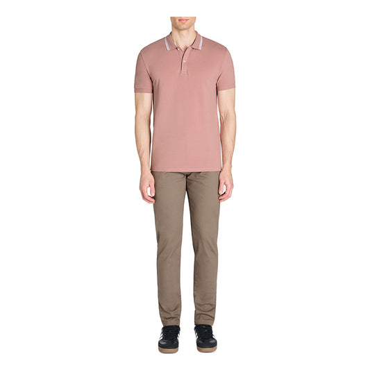 Slim Stretch Cotton Polo Shirt - Pink