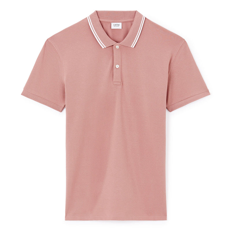 Slim Stretch Cotton Polo Shirt - Pink
