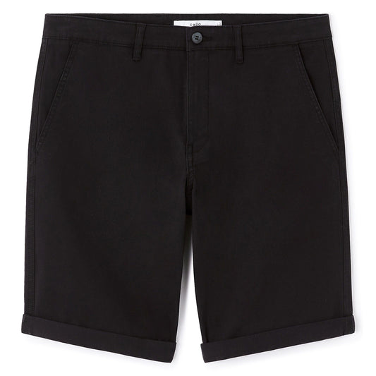 Stretch Cotton Chino Bermuda Shorts - Black