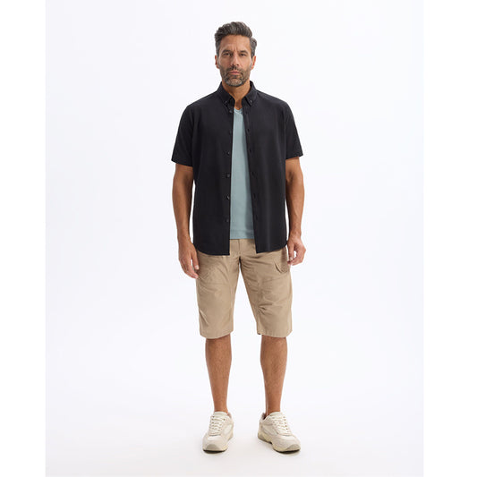100% Cotton Bermuda Shorts - Beige