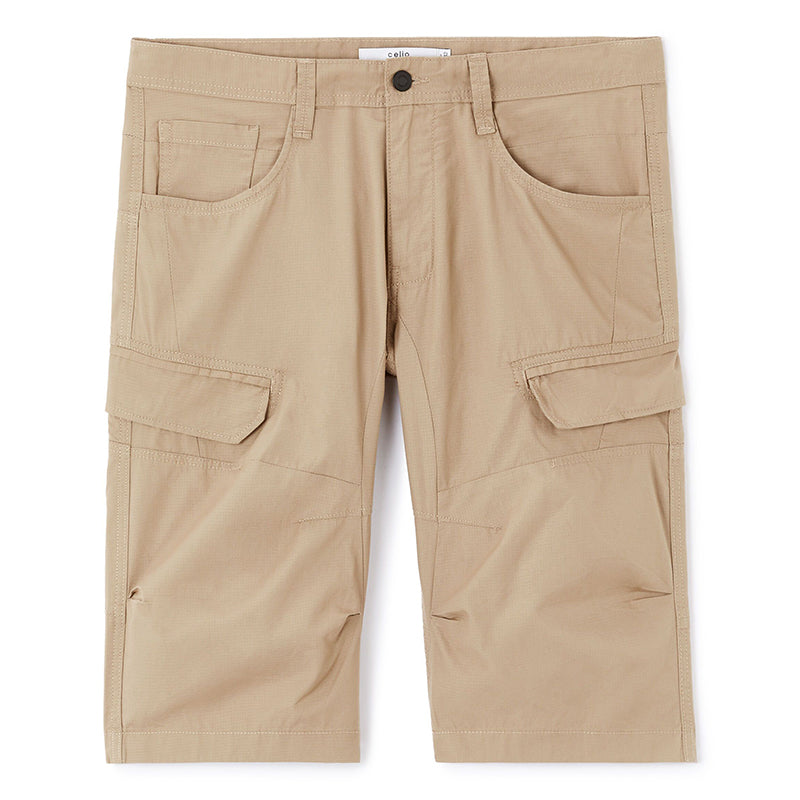 100% Cotton Bermuda Shorts - Beige