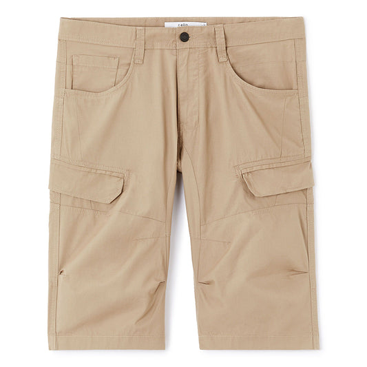 100% Cotton Bermuda Shorts - Beige